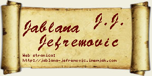 Jablana Jefremović vizit kartica